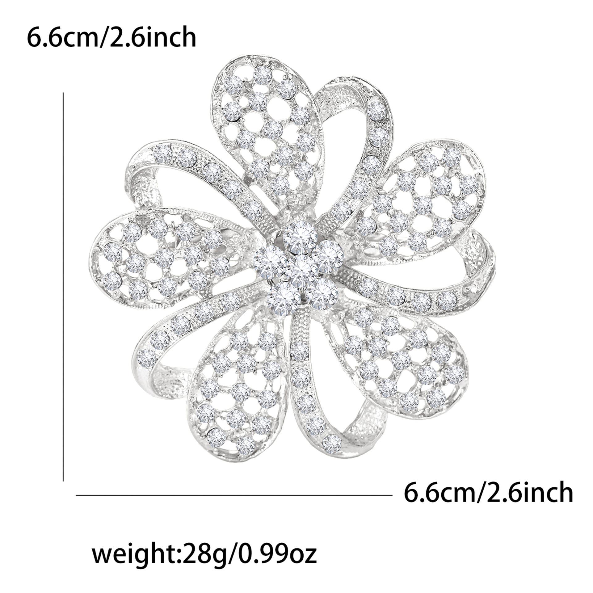 

Изысканная модная брошь-цветок из сплава со стразами, высококачественное универсальное женское платье, кардиган, корсаж, ювелирное украшение, булавка