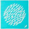 Musubi Furoshiki 50 Hime Adeline Klam Crane Turquoise 50cm Organic Cotton