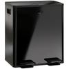 40L Dual Compartment Stainless Steel Bin, with Deodoriser Holders - Black