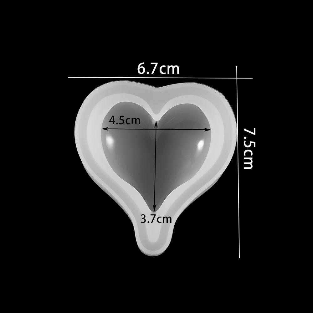 2Style 3Sizes Heart Shape Silicone Molds Epoxy Resin Casting Mold for DIY Crafts Jewelry Making Pendants Decorations Accessories