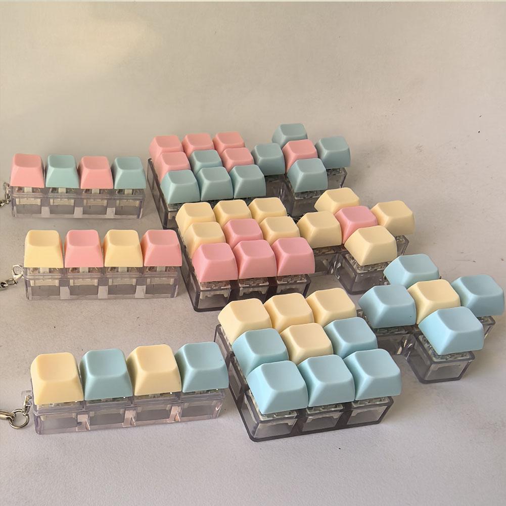 Bunte Tastatur Fidget Spielzeuge für Erwachsene Kinder, 1459 Tasten Pastell Tastatur Clicker Schlüsselanhänger für Arbeitsstressabbau Angst