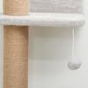 Wall Mounted Cat Shelves, Cat Climbing Wall with 4 Climbing Platforms, Jute Scratching Post and Toy Ball,180cm Tall, Light Grey