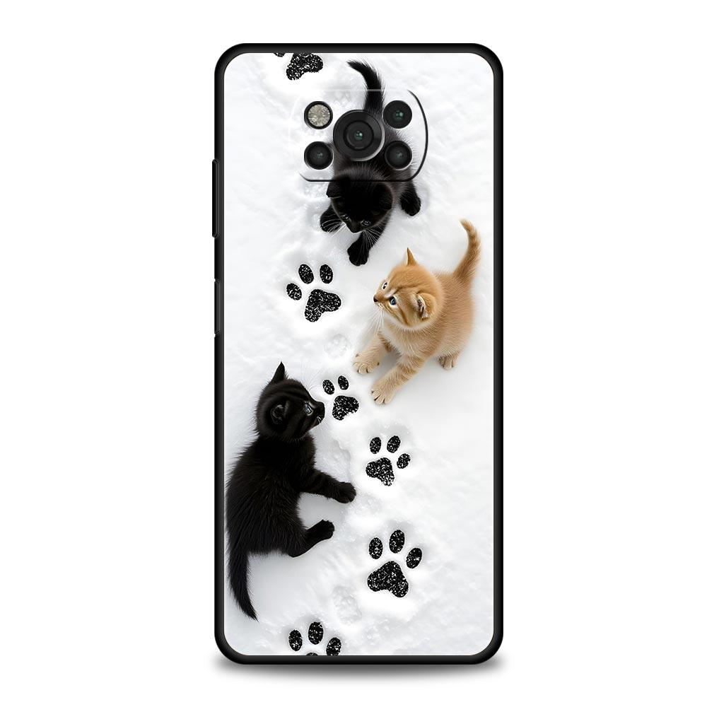 

Cute Cat Phone Case for Xiaomi Poco F7 F6 F5 F4 F3 X6 X5 X4 X3 NFC F7 Ultra M4 C51 C55 GT 5G Soft TPU Cover Fundas Capas Bags Poco X7 Pro