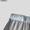 INCERUN Men Belt Lace-up Elastic Waist Striped Casual Loose Half Pants