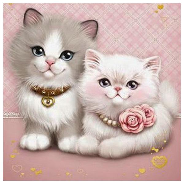 DIY 3D kulatá diamantová malba Zvířecí kočky Výšivka Cross Craft Stitch Home Decor