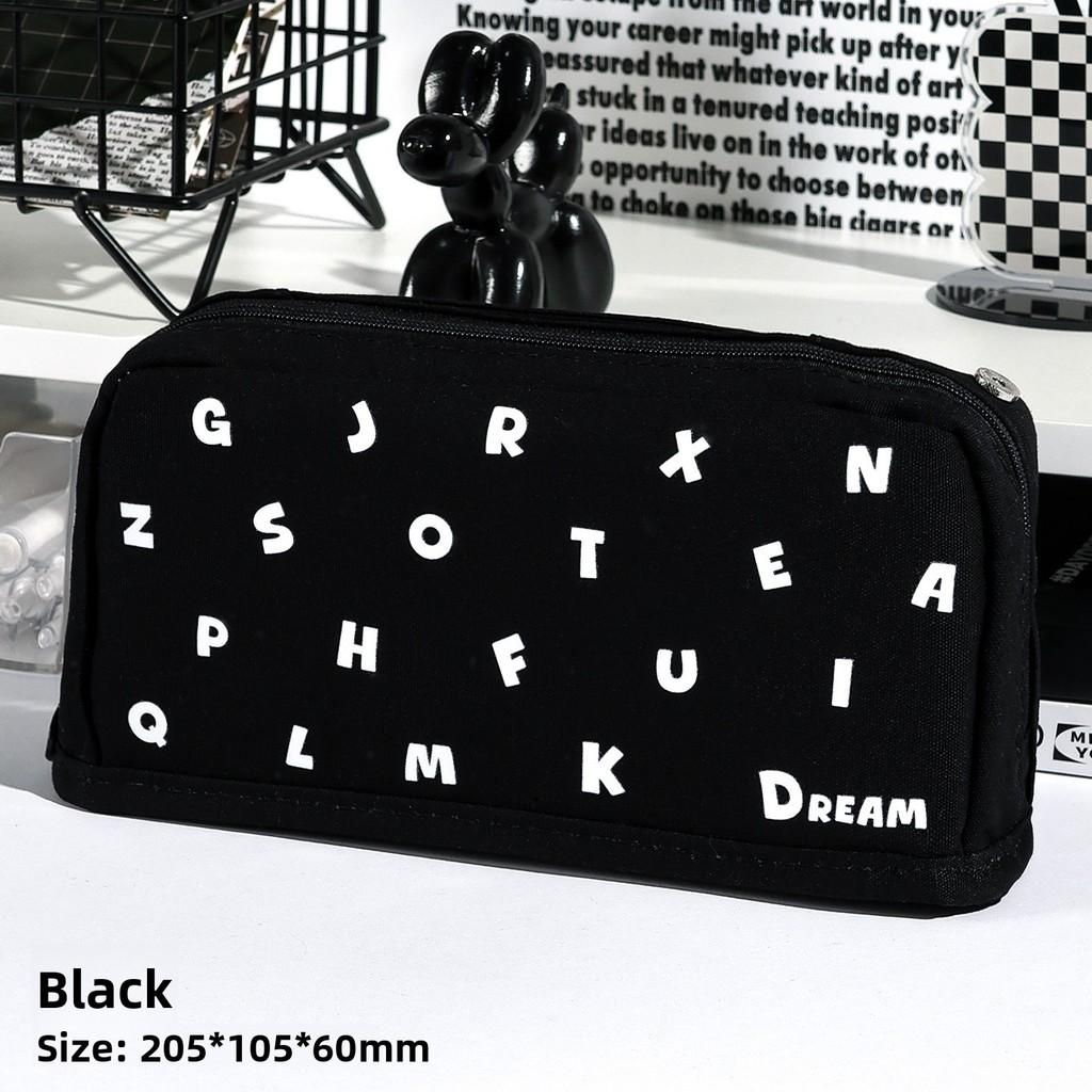 Multicolor Fabric Letter Star Shape Pen Case With Large Capacity For Students And Office Use