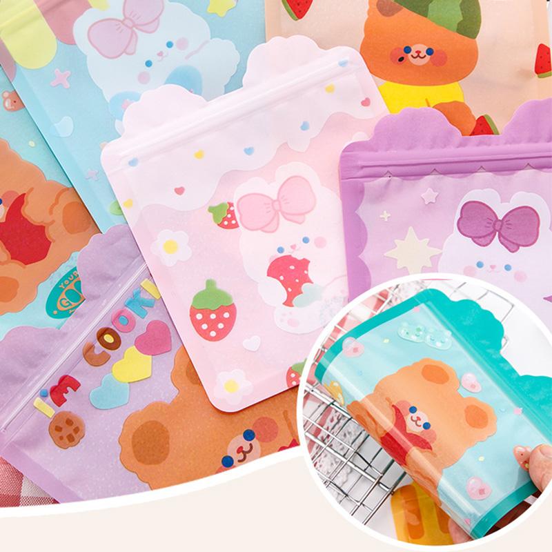 Cute Food Zip Lock Bag Cute Rabbit Bear Candy Cookie Packaging Bags Wedding Birthday Party Decorations Gift Wrapping Supplies