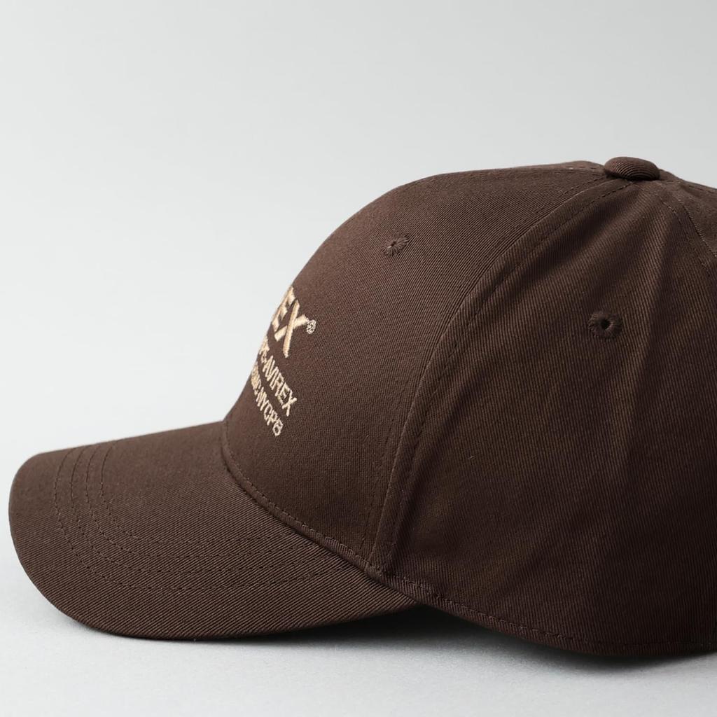 Avirex NUMBERING Military Baseball Cotton Cap 6-Panel Cap, Men's Low-Profile (JP, Alphabet, XL, Brown)