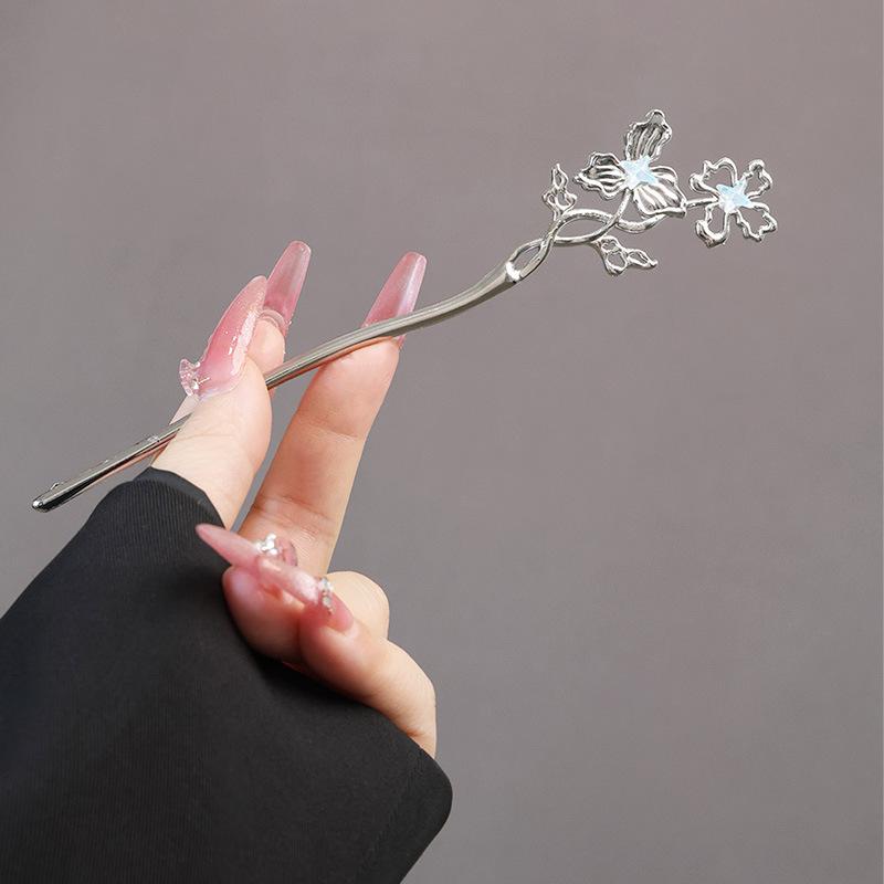 New Glitter Broken Crystal Hairpin For Women Neo-chinese Style Butterfly Peacock Feather Bowknot Hair Stick Girls Hair Accessory