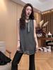 Retro-Style Casual Mid-Length Summer Vest Top for Women