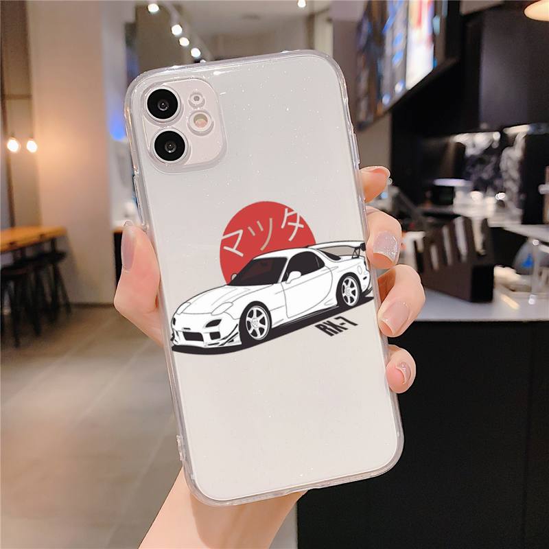 Auto jíst spát JDM Pouzdro na telefon pro iPhone 11 12 13 pro max 13mini X XS MAX 6s 7 7plus 8 8Plus XR Průhledné funda Capa