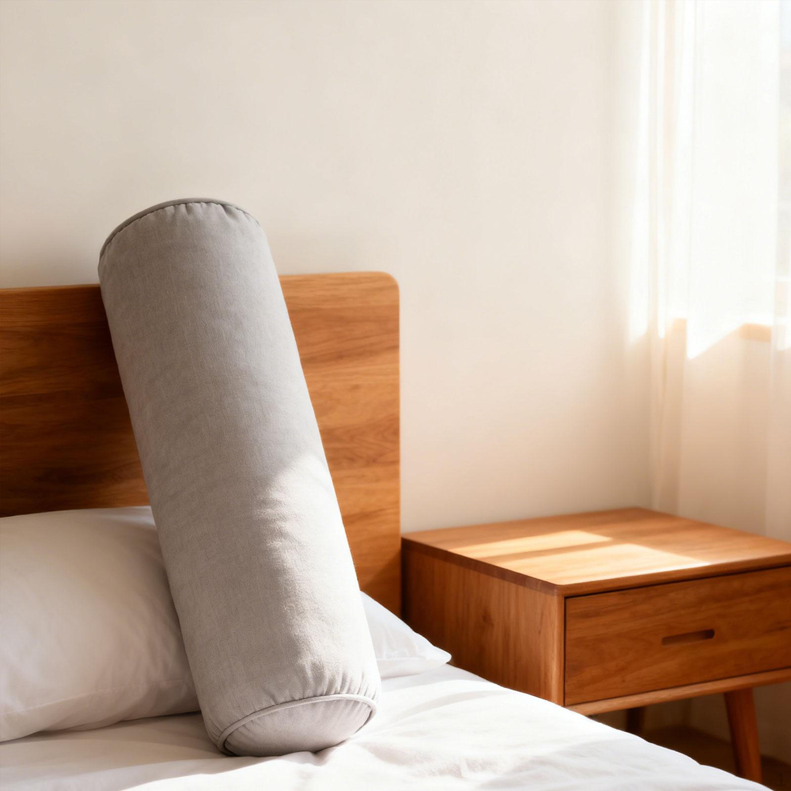 Удобная дышащая подушка-валик под шею шейная для дивана лодыжки позвоночника серый 1890₽