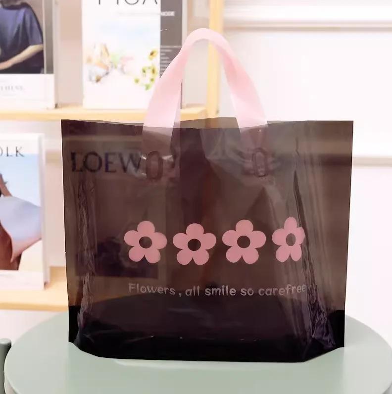 50pcs New models Handbag thick 0.14mm durable clothing cosmetic gift Shopping bags Resilient Powerful handheld Portable Packaging bag