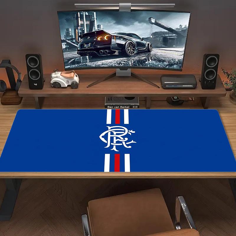 Rangers FC Mauspads Großes Gaming-Tischkissen Rutschfest Laptop Tablet Großes Mauspads XXL Matte Mini-PC Spielmatte Mit Verriegeltem Rand
