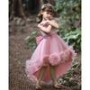 New-style Children’s Formal Dress: Princess-style Dress for Girls with Floral Train, Perfect for Piano Recitals