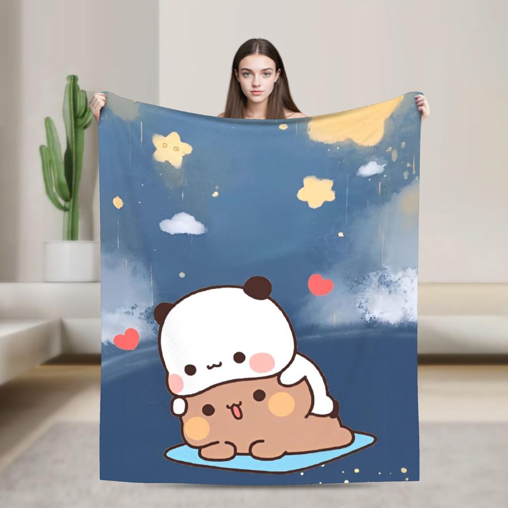 Bear Cartoon Cute Bubu Dudu Blanket Flannel Winter Portable Soft Throw Blankets for Home Couch Bedding Throws