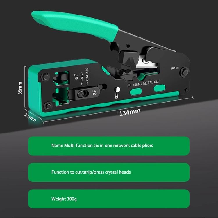 Heavy Duty Networking Cable Crimper Wire Crimping Tool Rj45 Rj11 Wire Stripper Comfortable Grip, Efficient Cutting
