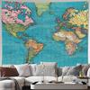Vintage Wereldkaart Wandkleed - Antieke Hemelse Kunst Reis Thema Huisdecoratie Esthetische Slaapkamer Woonkamer