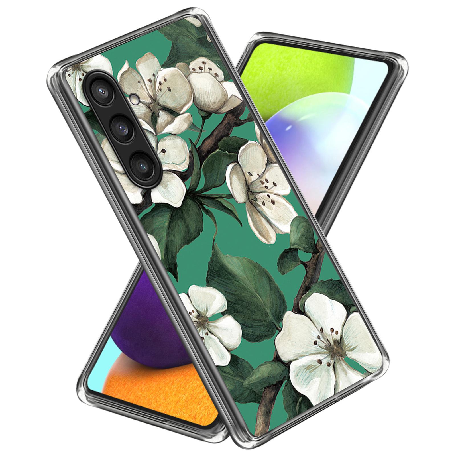 

Для Samsung Galaxy S24+ TPU чехол с рисунком и защитой от царапин White Flowers