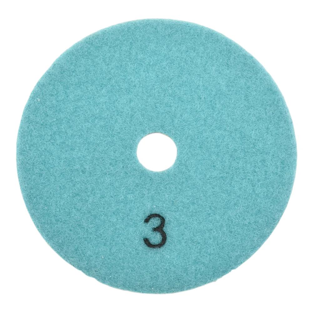 3PC Polishing Pads Granite Polishing Tool Pad Sanding Disc 4 Inch 100mm Dry/Wet Diamond 3 Step Polishing Granite Marble Disk
