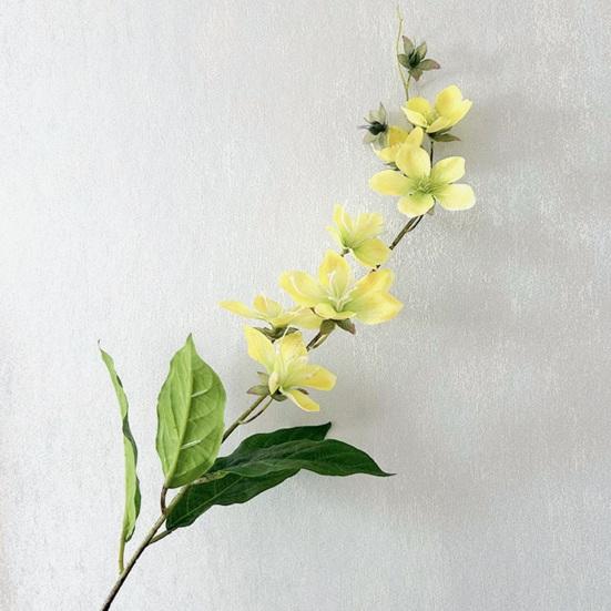 Artificial Jasmine Flowers Realistic Faux Silk Flower Bouquet with Long Stem for Shop Garden Office Home Wedding Party