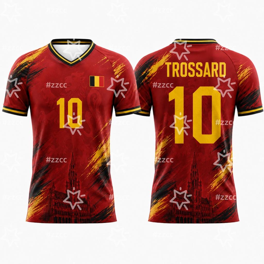2026 Belgian Fan Football Jerseys De Bruyne, Lukaku Football Jerseys Summer Sports Men's T-Shirt Kid's Clothing Tee Y2k Woman