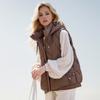 YJKDYK 2024 Winter Women's Sleevsless Jacket Female Casual Hooded Thick Warm Vest Coats Women Pure Color Lightweight Vest Jacket