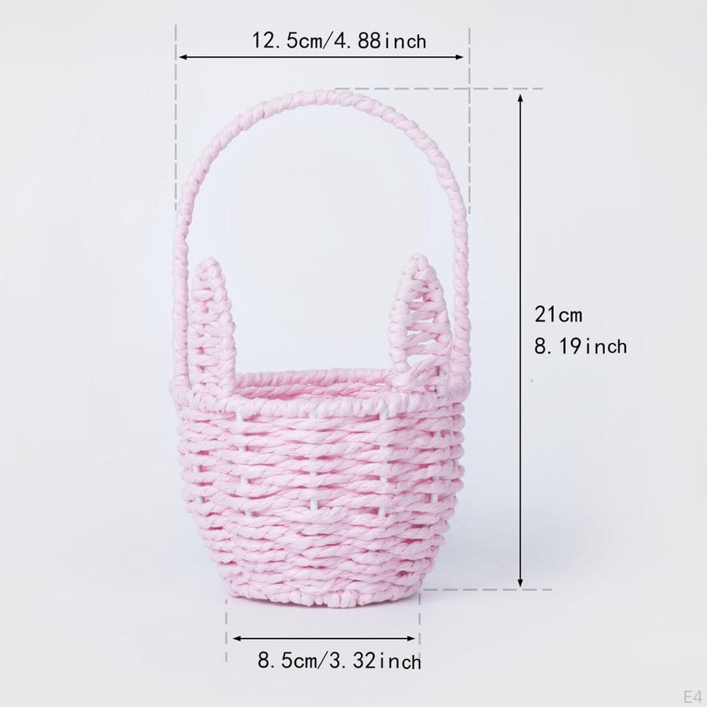 Bunny Basket for Easter And Flower Girl Use, Storage Events Home