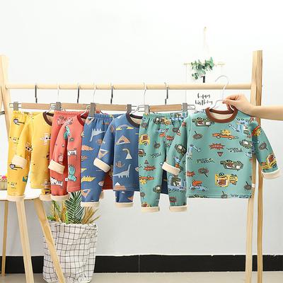 Children's Fleece Underwear Set Autumn and Winter Long Sleeve Warm Home Wear for Boys and Girls