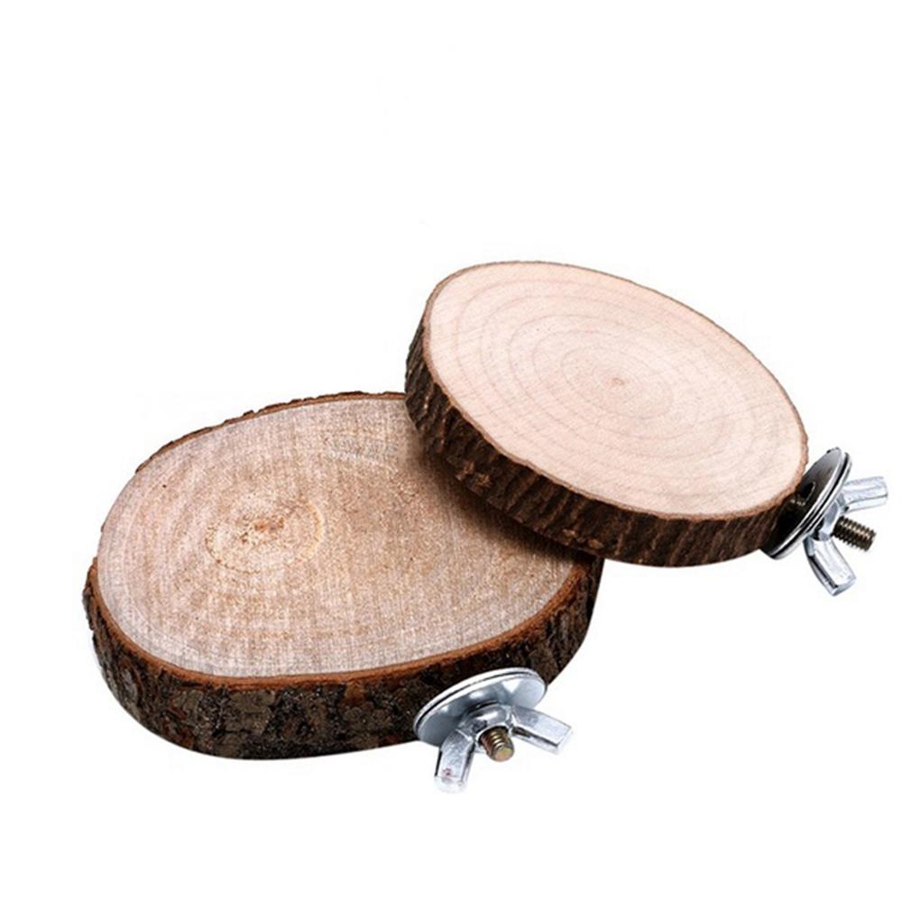 7-9cm Parrot Bird Cage Perches Platform Round Wooden Stand Board For Chinchilla Squirrel Birds Rest Toy