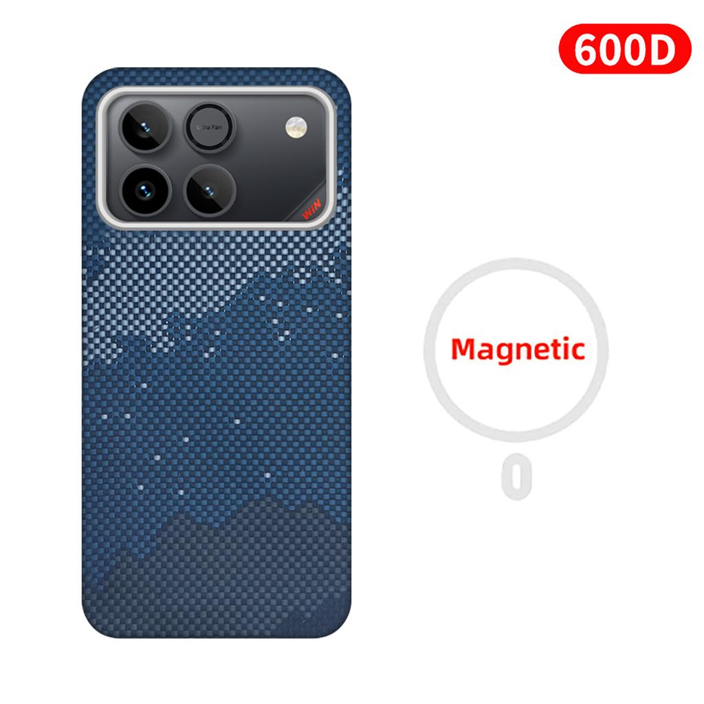 600D Real-thin Carbon Fiber Phone Case for Honor Win/Win RT Case Aramid Fiber Fabric Thinhard Magnetic Black Slim Light Red Case
