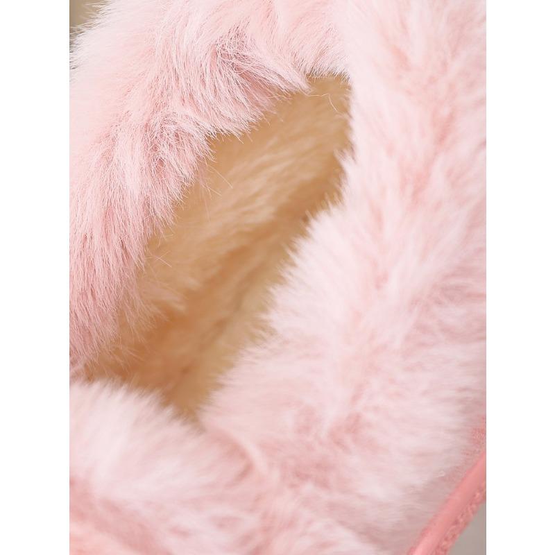 New Autumn Plush Lined Flats,Cozy Fur Trimmed Shoes for Women,Plus Size Indoor Outdoor House Slippers