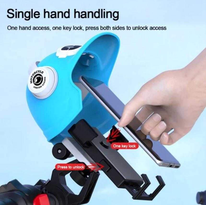 2025 Trendiger Mini-Helm Fahrrad Handyhalterung Halter Hochwertig Tragbar Elektrisches Motorrad Handyhalter Sonnenschutz Wasserdicht