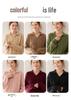Women's Thick Three-Strand Twisted Cashmere Knit Sweater, Long Sleeve, Polo Collar, Loose Fit, Soft & Skin-Friendly.