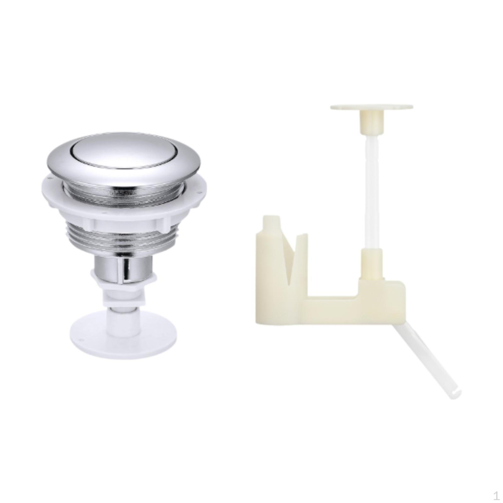 

Toilet Water Tank Button Directly Replace Easy Installation Round Flush Repair Parts серебряный