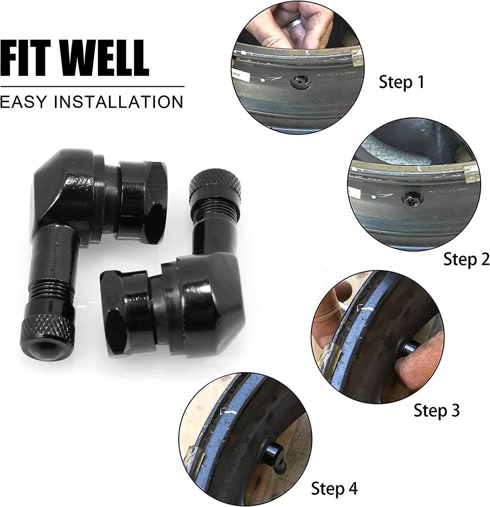 Aluminum Alloy Tire Valve Nozzle Clamp Motorcycle Rim 90Degree Angle Aluminum Alloy Valve Motorcycle Wheel Tire Moto Accessories