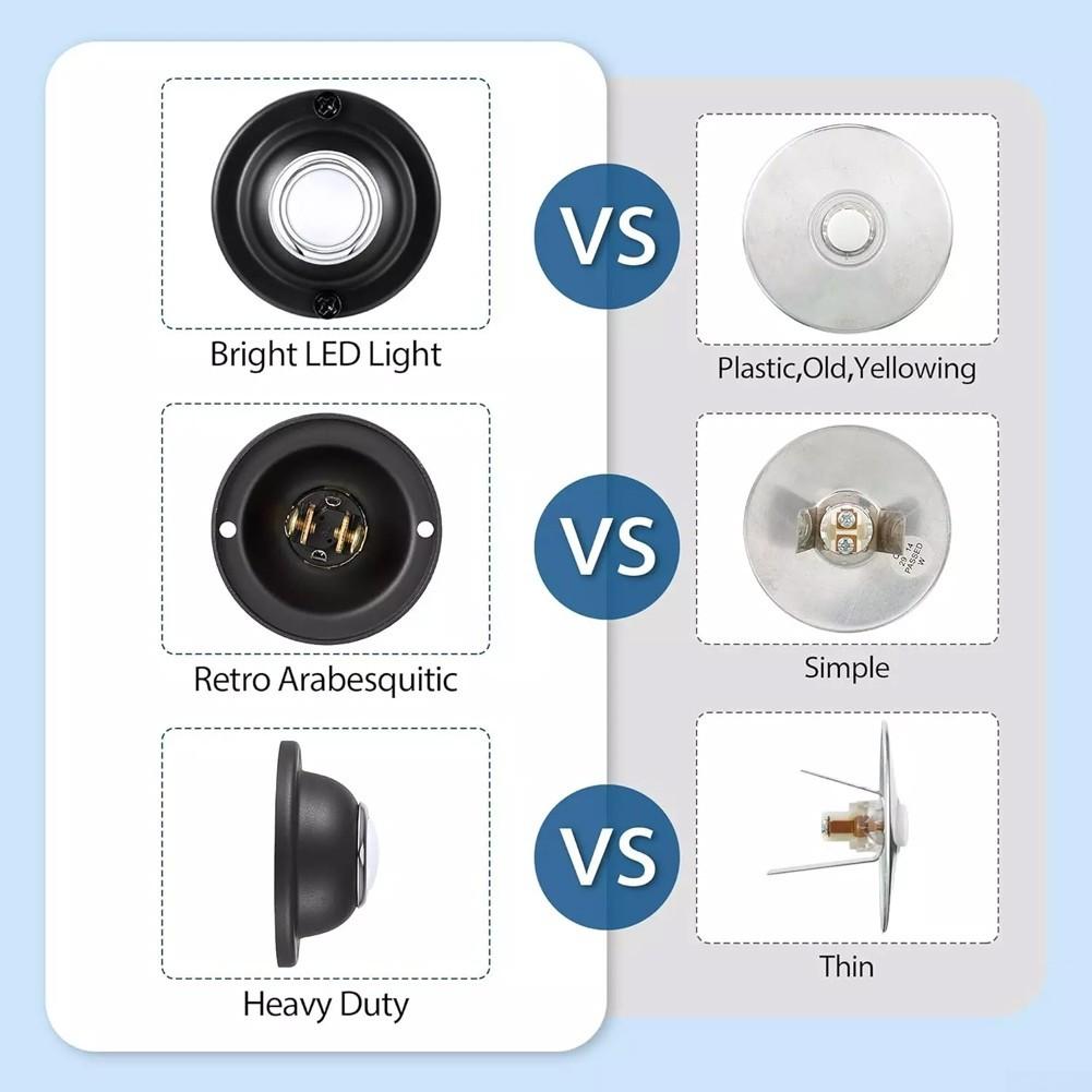 Classic Design Black LED Metal Doorbell Push Button