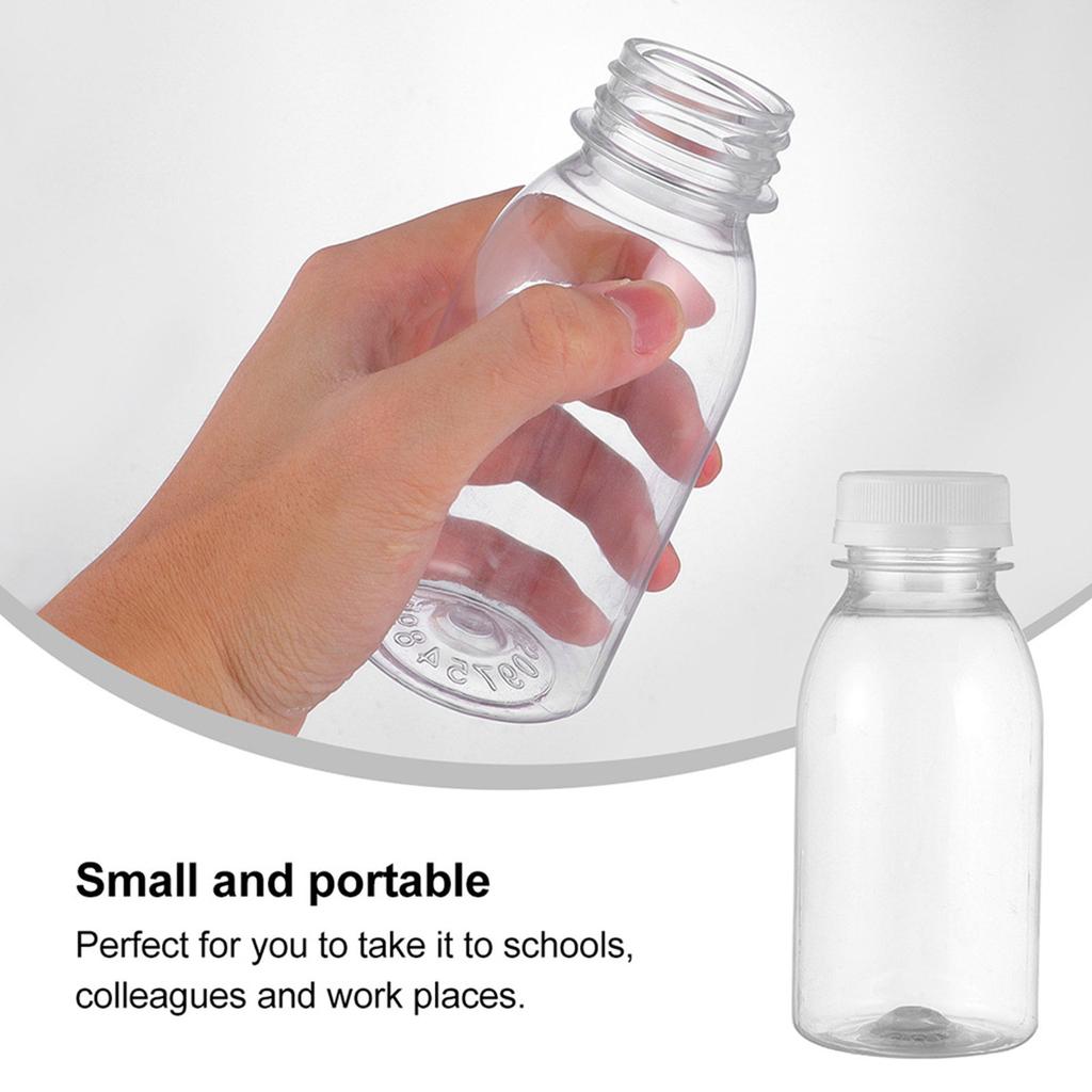 PET Plastic Transparent Milk Bottles 10pcs Juice Beverage Containers Disposable Water Jars for Sub Drinks