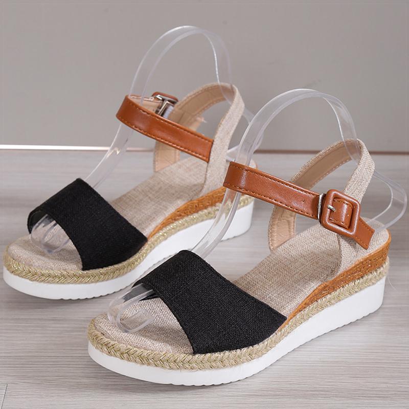 Women's Sandals Peep Toe Summer Sandals With Wedges Heels Sandalias De Mujer  Summer Shoes For Women Heeled Sandals Footwear