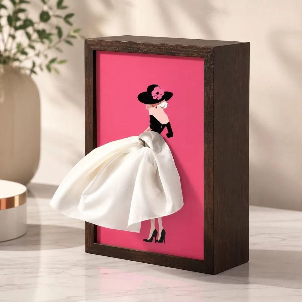 Luxury Art Ballet Tissue Box Elegant Design Tissue Dispenser Skirt Tissue Box Bedroom Table