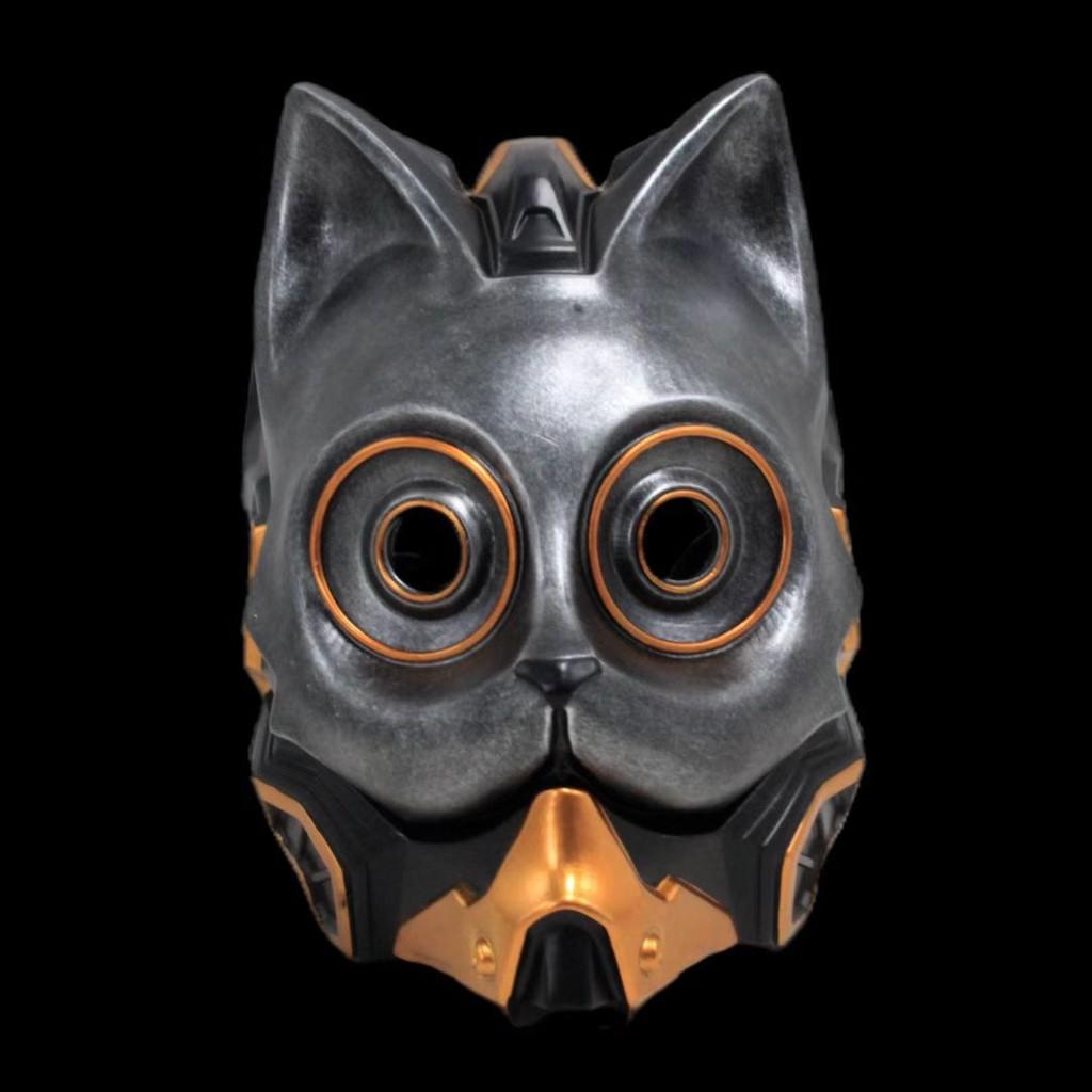Punk Cat Mask For Halloween Party With Resin Material And Fun Costume Accessory For Cosplay Events
