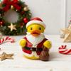 Vánoční kachní figurka Santa Claus Sob Elf Sněhulák Kachní socha Pryskyřičná zvířecí socha Vánoční sváteční párty Stolní dekorace Ozdoba