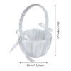 20 Cm White Flower Girls Basket Pearl Bow Kids Hand Held Wedding Basket Silk Wedding Ceremony Party Decorations