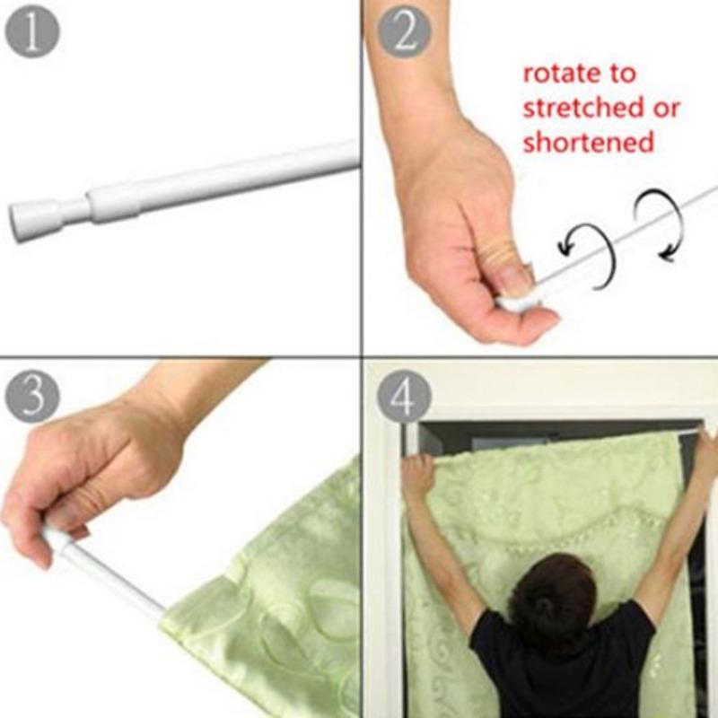 Good Product Carbon Steel Adjustable Rod Tension Home Bathroom Curtain Extensible Rod Hanger