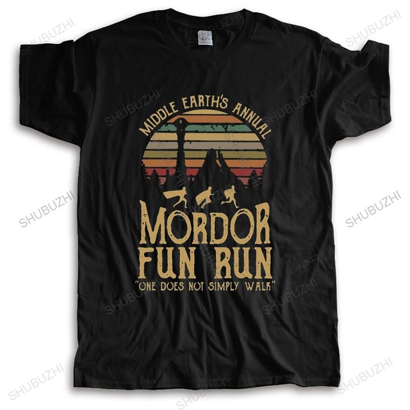 Hot sale men summer brand tshirt cotton t shirt Middle Earths Annual Mordor Fun Run Funny print Mens streetwear Teeshirt