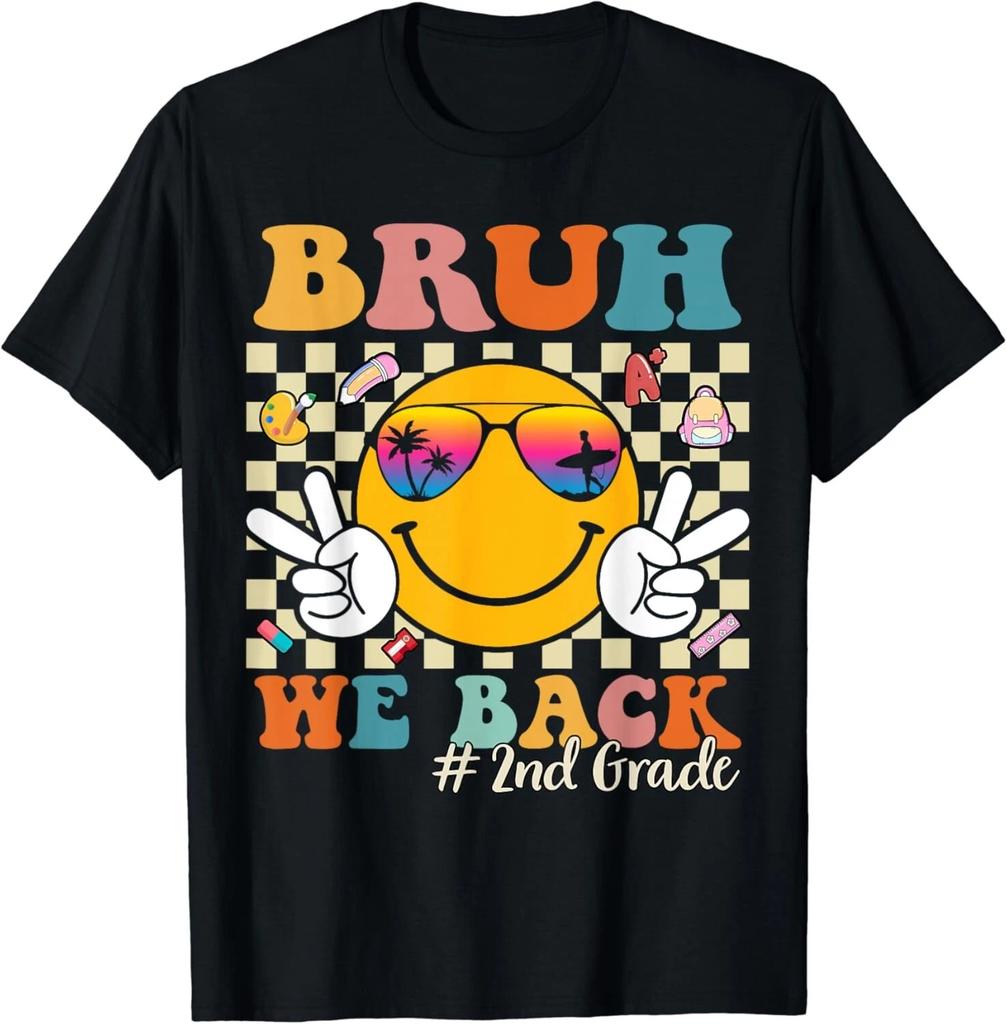 Bruh We Back 2nd Grade Retro Back to School Boys Girls Gift Unisex T-Shirt
