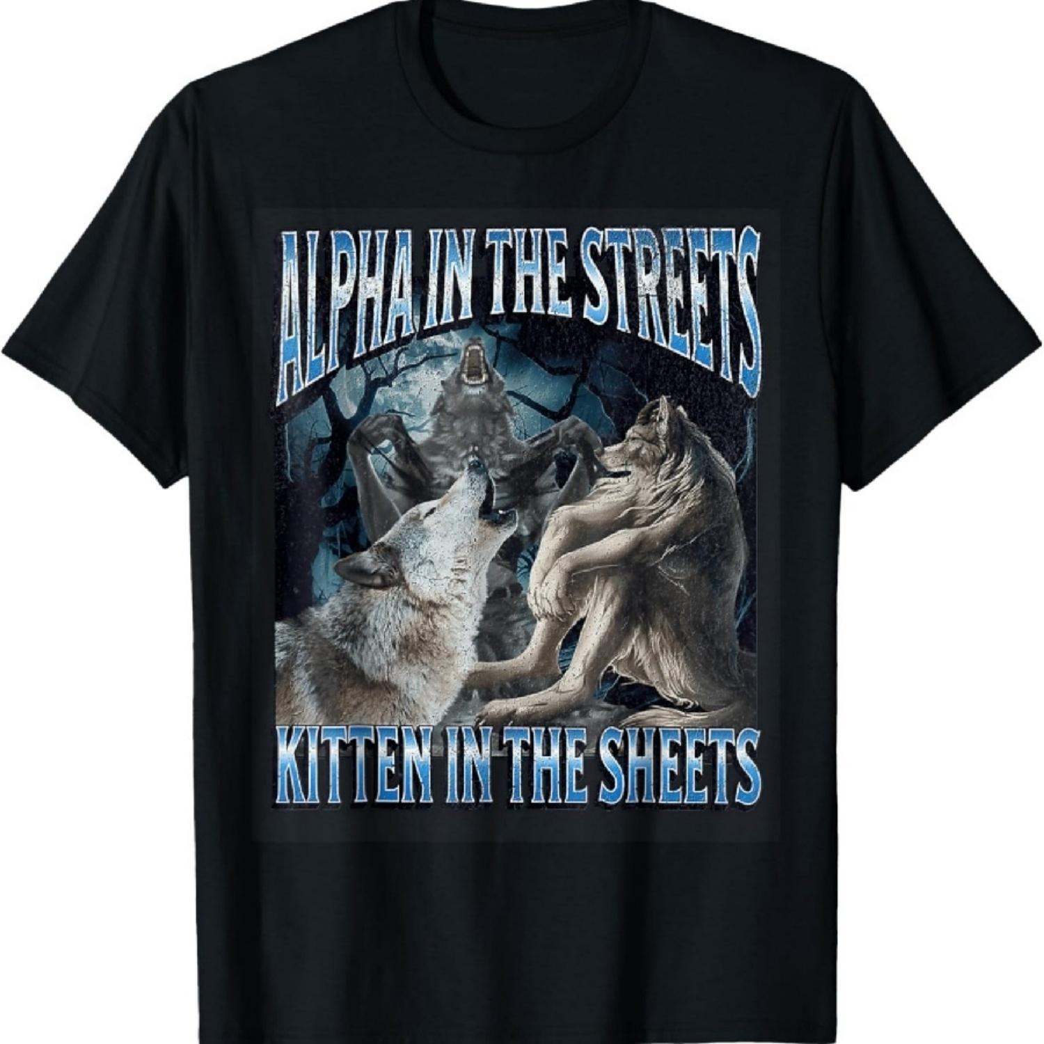 

Альфа На Вулицях Кошеня Смішна Футболка Мем Вовк Перевертень XXXXXL різнокольоровий