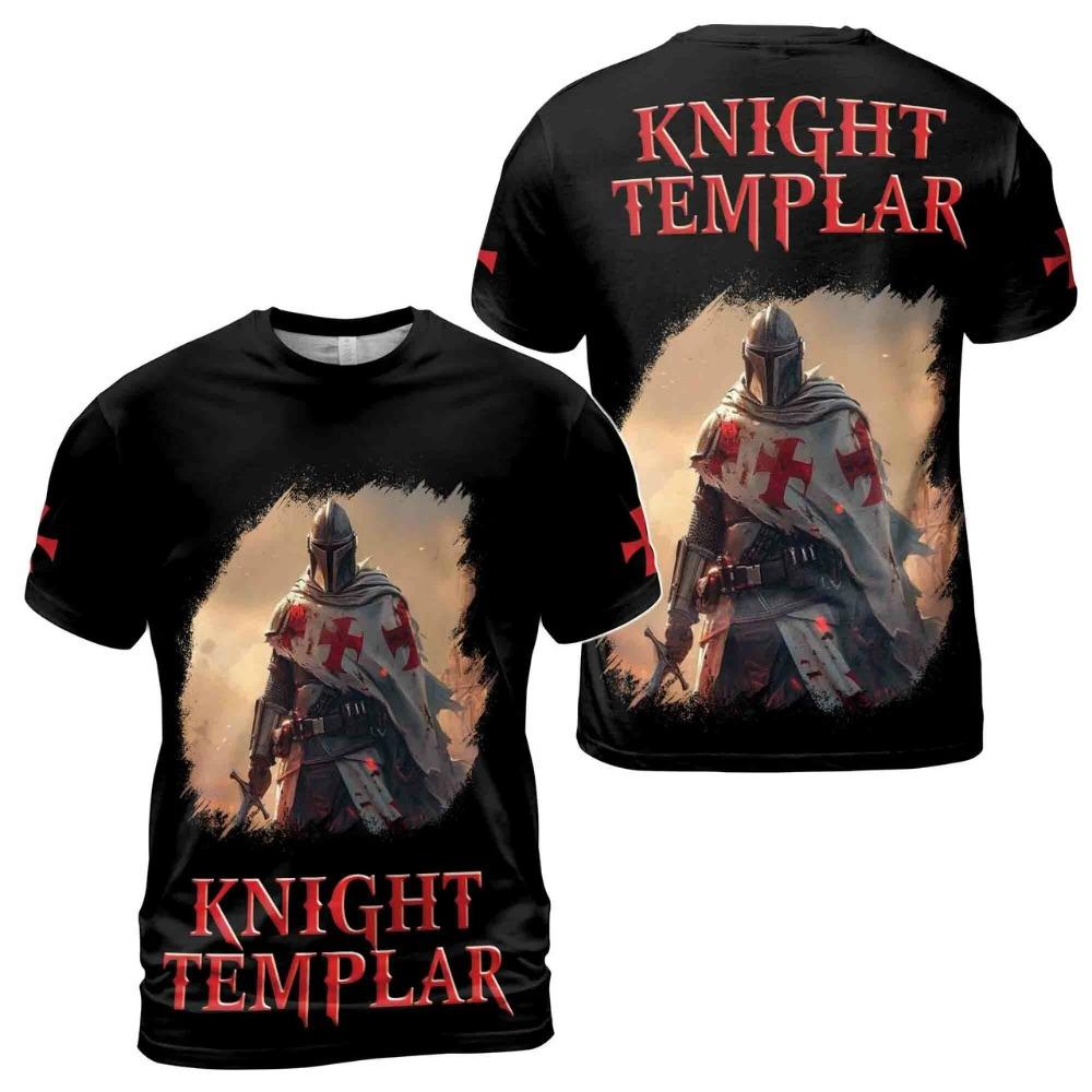 

Men s Vintage Medieval Templars Graphic T-shirt Classic Cool Design Short Sleeved Retro Tees Casual O-neck Loose Simple T Shirts XXS