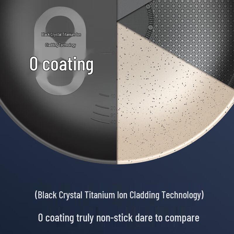 ASD 32cm Titanium Crystal Coating-Free Non-Stick Wok with Lid