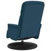 Recliner with Footrest Blue Velvet